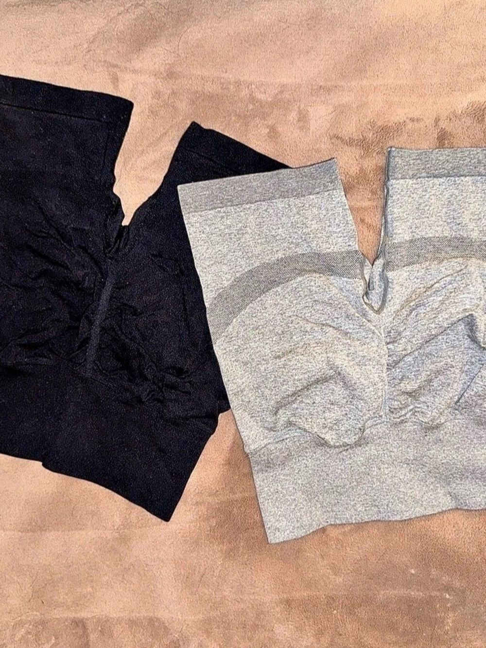 Two-Tone Bike Shorts in Gray & Black Like New